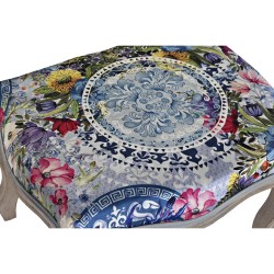 Banqueta DKD Home Decor  Abeto Poliéster Multicolor (58 x 47,5 x 41 cm)