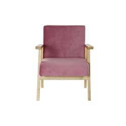 Butaca DKD Home Decor Rosa Poliéster Madera MDF (61 x 63 x 77 cm)