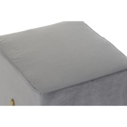 Reposapiés DKD Home Decor Scandi Gris Dorado Metal Terciopelo 42 x 42 x 45 cm