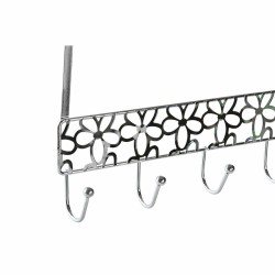 Perchero para Puertas DKD Home Decor Plateado Metal Plástico Flores 32 x 10 x 19 cm