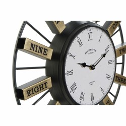 Reloj de Pared DKD Home Decor 40 x 6,4 x 40 cm Cristal Plateado Dorado Hierro (2 Unidades)