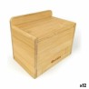 Salero con Tapa Quttin Marru00f3n Bambu00fa 14 x 9 x 9,5 cm (12 Unidades)