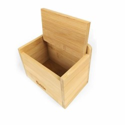 Salero con Tapa Quttin Marru00f3n Bambu00fa 14 x 9 x 9,5 cm (12 Unidades)