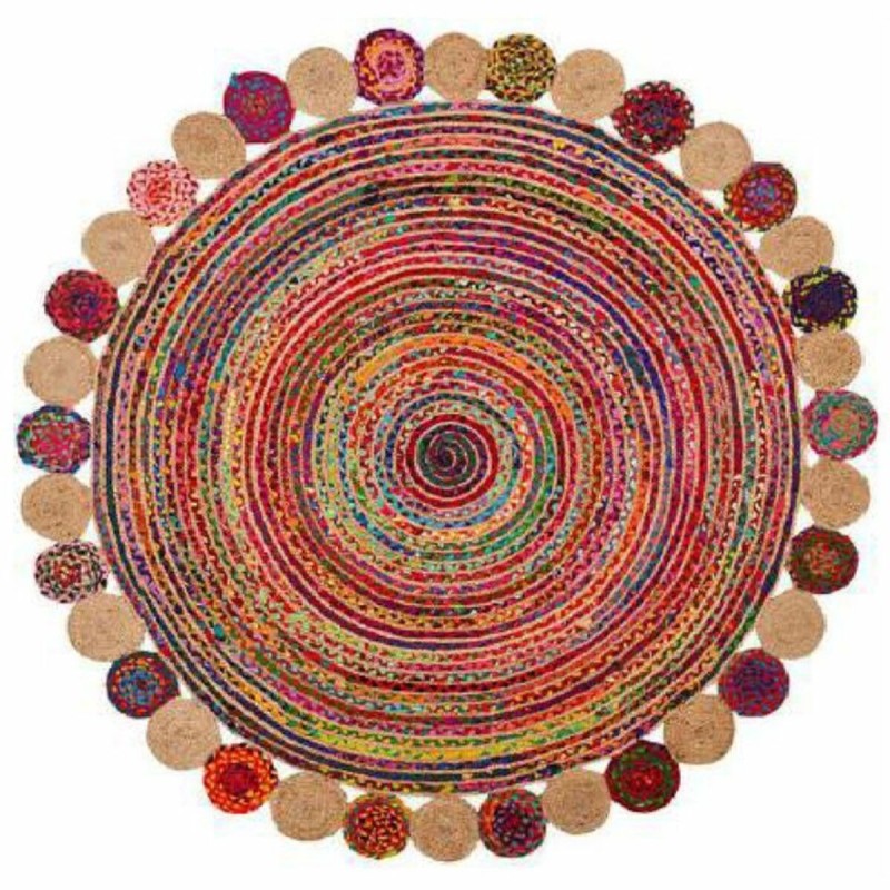 Alfombra DKD Home Decor Algodón Multicolor Jute (200 x 200 x 1 cm)