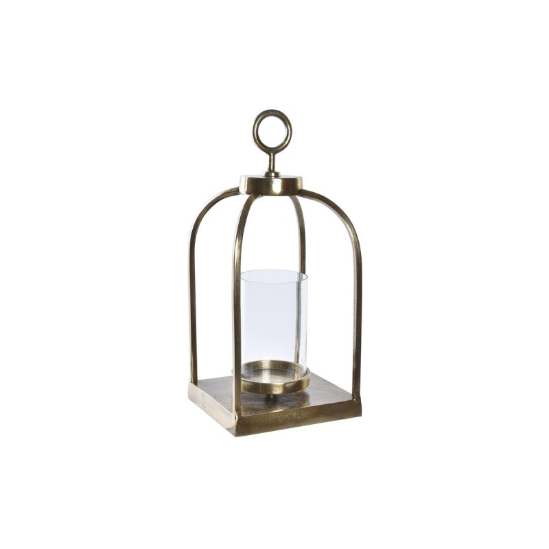 Farol DKD Home Decor Cristal Dorado Aluminio (19 x 19 x 43 cm)