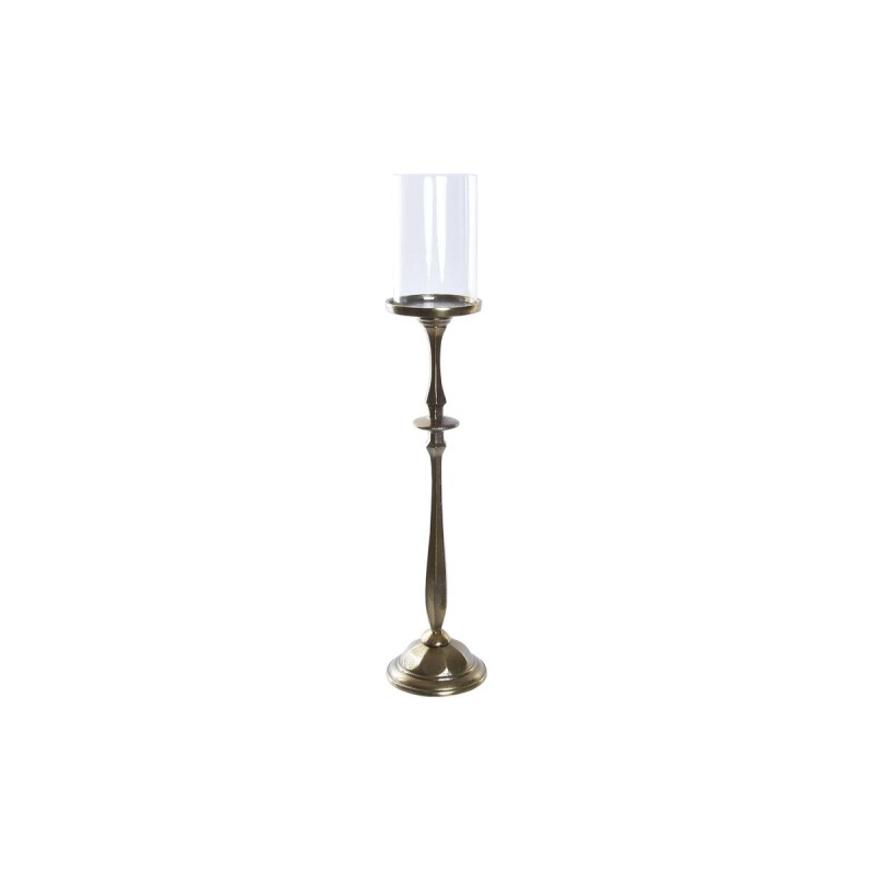 Candelabro DKD Home Decor Cristal Dorado Aluminio (13 x 13 x 53 cm)