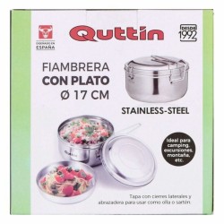 Fiambrera Redonda con Tapa Quttin Acero Inoxidable Acero 17 cm (12 Unidades) (u00d8 17 cm)