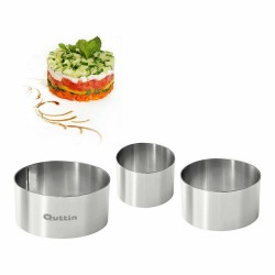 Moldes Quttin Acero Inoxidable Plateado 10 x 10 x 5 cm (12 Unidades) (3 pcs)