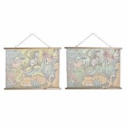 Cuadro DKD Home Decor Infantil Animales 100 x 2 x 75 cm (2 Unidades)