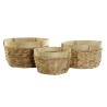 Juego de Cestas DKD Home Decor Bambú Tropical Juncos (40 x 40 x 23 cm) (3 Piezas)