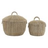 Juego de Cestas DKD Home Decor Marrón Multicolor Natural Yute Jute Metal Boho 51 x 51 x 48 cm