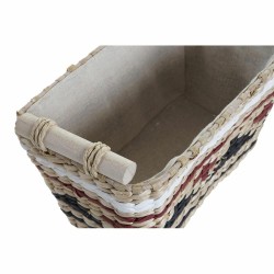 Juego de Cestas DKD Home Decor Poliéster Colonial Fibra (39 x 27 x 24 cm)