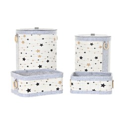 Juego de Cestas DKD Home Decor Estrellas Bambú 36 x 36 x 50 cm (4 pcs)