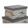 Set de Cajas Organizadoras Apilables DKD Home Decor Marrón Gris Naranja 40 x 30 x 20 cm