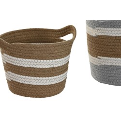 Juego de Cestas DKD Home Decor 33 x 33 x 26 cm Fibra natural Boho (2 Unidades)