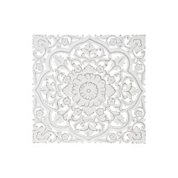 Decoración de Pared DKD Home Decor Blanco Mandala Indio Acabado envejecido Decapé 90 x 4 x 90 cm