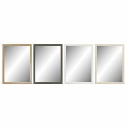 Espejo de pared DKD Home Decor 56 x 2 x 76 cm Cristal Natural Gris Marrón Blanco Poliestireno (4 Piezas)