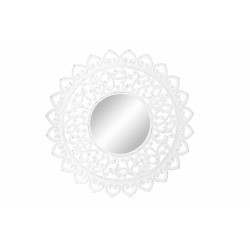 Espejo de pared DKD Home Decor Cristal Blanco Mandala Madera MDF Decapé (90 x 2,5 x 90 cm)