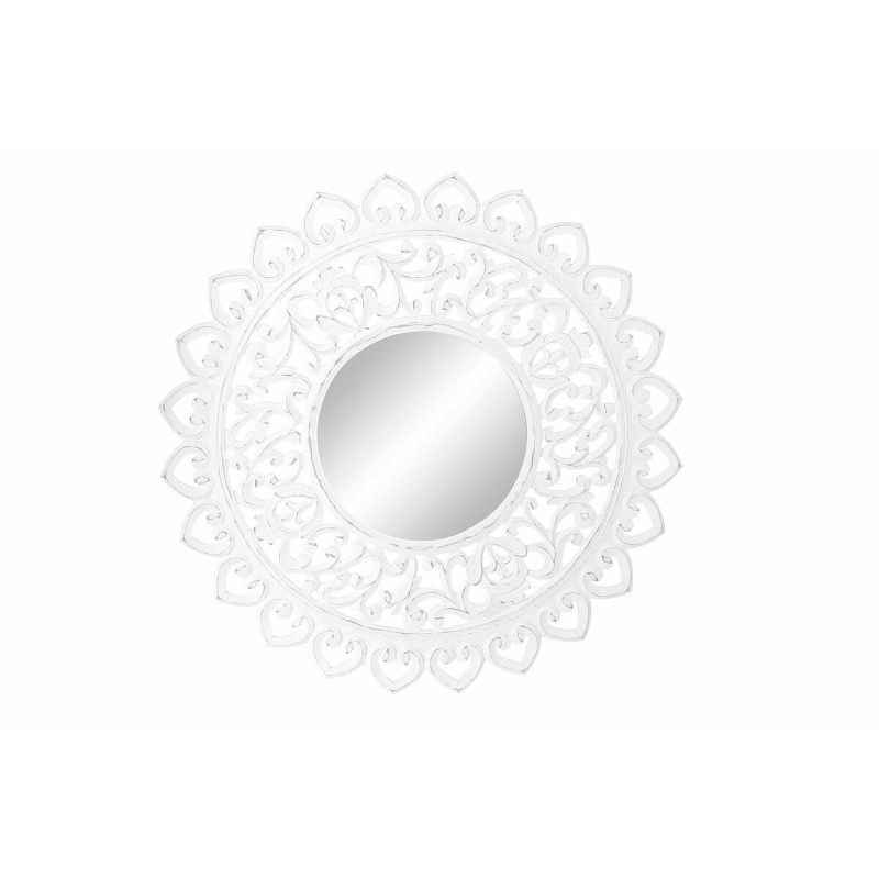 Espejo de pared DKD Home Decor Cristal Blanco Mandala Madera MDF Decapé (90 x 2,5 x 90 cm)