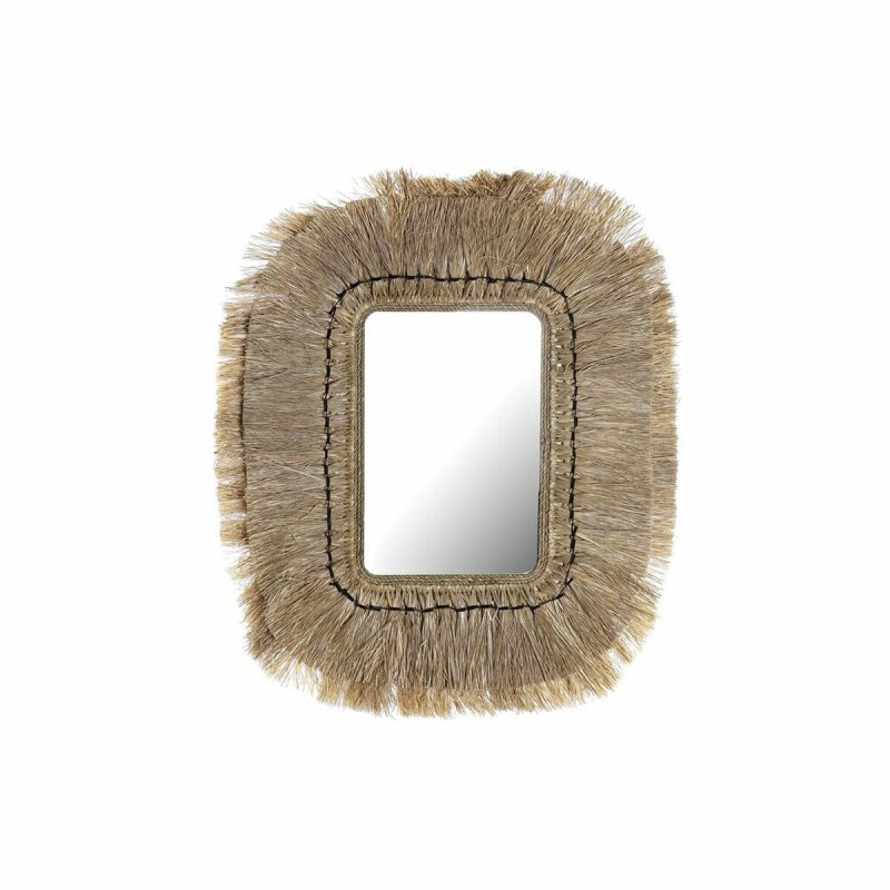 Espejo de pared DKD Home Decor Cristal Natural Jute (50 x 2 x 60 cm)