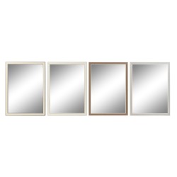 Espejo de pared DKD Home Decor 56 x 2 x 76 cm Cristal Gris Marrón Blanco Poliestireno (4 Piezas)