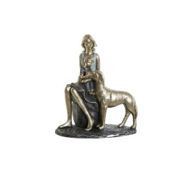 Figura Decorativa DKD Home Decor Azul Dorado Mujer 15 x 9,5 x 18 cm