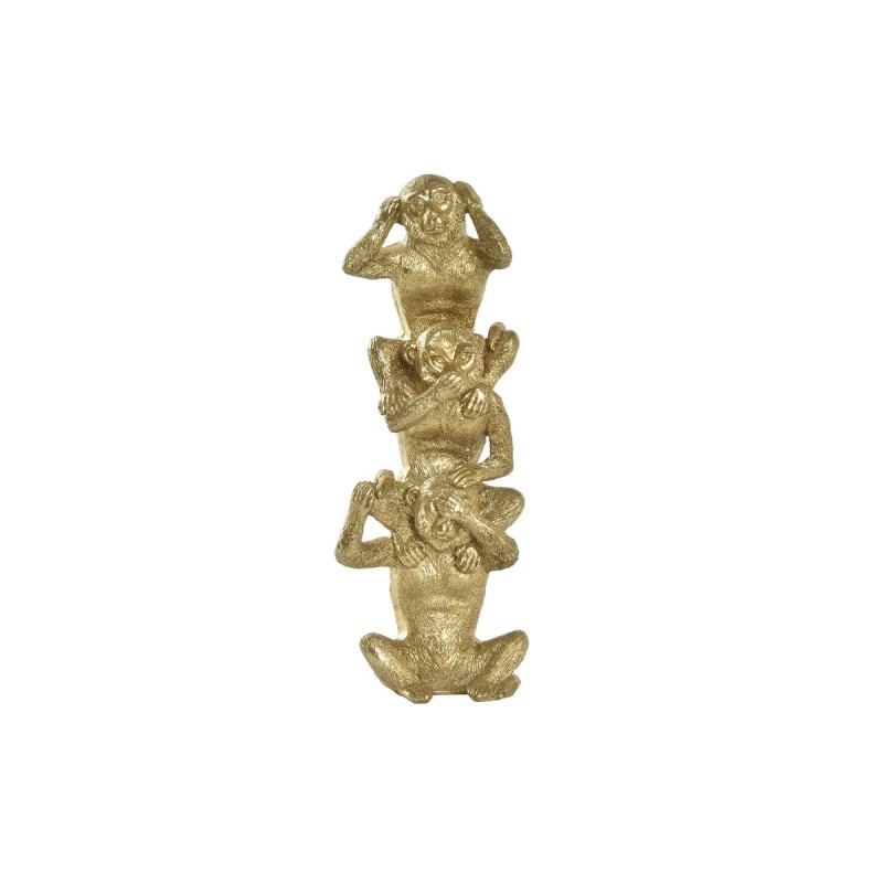 Figura Decorativa DKD Home Decor Dorado Monos 9 x 7 x 25 cm