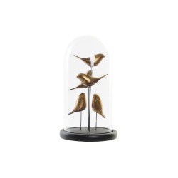 Figura Decorativa DKD Home Decor Cristal Resina Pájaros (17 x 17 x 32 cm)