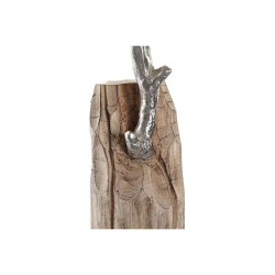 Figura Decorativa DKD Home Decor Tronco Plateado Árbol Marrón Aluminio Colonial Madera de mango (26 x 11 x 51 cm)