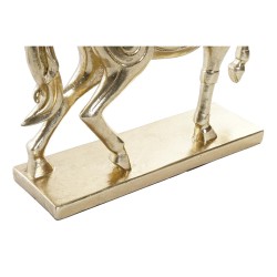 Figura Decorativa DKD Home Decor 34 x 9,5 x 33,5 cm Caballo Plateado Dorado (2 Unidades)