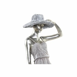 Figura Decorativa DKD Home Decor Mujer Plateado Bicicleta Metal Resina (27,5 x 9,5 x 34,5 cm)