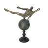 Figura Decorativa DKD Home Decor Mundo Dorado Resina Gimnasta Moderno (29 x 16 x 33 cm)