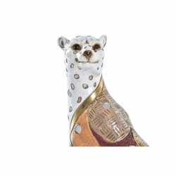 Figura Decorativa DKD Home Decor 15 x 8 x 25 cm Naranja Blanco Leopardo Colonial