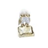 Figura Decorativa DKD Home Decor Blanco Dorado Búhos 10 x 8 x 7 cm