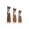 Figura Decorativa DKD Home Decor Blanco Marrón Gatos 21 x 7 x 80 cm 17 x 6 x 80 cm