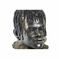 Figura Decorativa DKD Home Decor Africana 26 x 20 x 42 cm Negro Beige Colonial (2 Unidades)