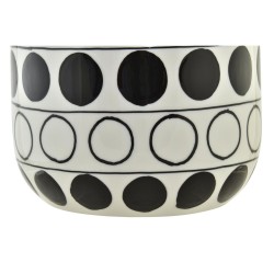 Jarrón DKD Home Decor Porcelana Negro Blanco Moderno Círculos 16 x 16 x 18 cm