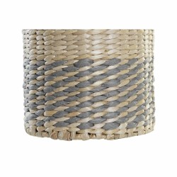 Jarrón DKD Home Decor Fibra Natural Gris (20 x 20 x 60 cm)