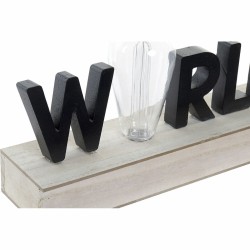 Decoración luminosa DKD Home Decor World Negro Metal Madera MDF 30 x 40 cm 34 x 8 x 16 cm