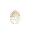 Lámpara de Techo DKD Home Decor Metal Blanco Marrón claro Ratán 50 W (30 x 30 x 38 cm)