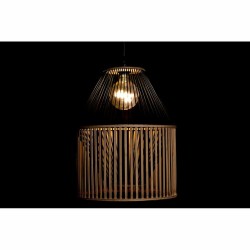 Lámpara de Techo DKD Home Decor Marrón Negro Madera Bambú 50 W 43 x 43 x 53 cm