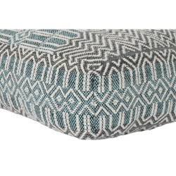 Cojín DKD Home Decor De suelo Rayas Azul Poliéster Algodón Menta Aluminio Blanco Verde (60 x 60 x 25 cm)