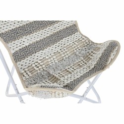 Silla de Jardín DKD Home Decor Gris Algodón Blanco Hierro (74 x 65 x 90 cm)