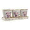 Set de Macetas DKD Home Decor Beige Rosa PVC Aluminio Shabby Chic 38 x 12 x 14 cm (3 Piezas)