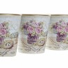 Set de Macetas DKD Home Decor Beige Rosa PVC Aluminio Shabby Chic 38 x 12 x 14 cm (3 Piezas)