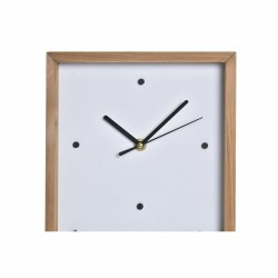 Reloj de Pared DKD Home Decor Blanco Marrón Madera Casas Urbano 20 x 4 x 30 cm