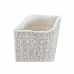 Jarrón DKD Home Decor 17 x 10 x 47 cm Blanco Resina Moderno