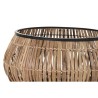 Set de Macetas DKD Home Decor Negro Natural Metal Ratán Cuadrado Bali 50 x 50 x 25,4 cm (2 Unidades)