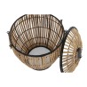 Juego de Cestos DKD Home Decor Negro Natural Metal Ratán 48 x 48 x 55 cm (2 Unidades)