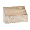 Organizador Multiusos DKD Home Decor Blanco Natural Madera de mango 32 x 13 x 21 cm 33 x 12 x 21 cm Hojas (12 Unidades)